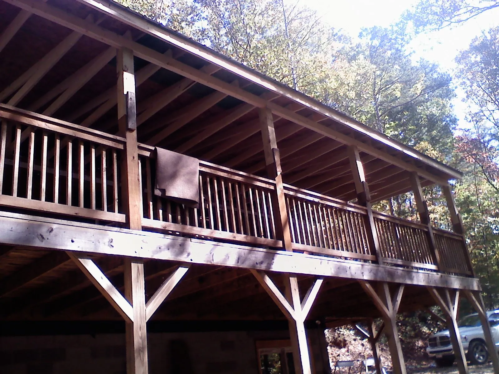 Timber framing under a new elevated porch and deck — Roof Leak Repair in Courtenay by Roofing Brothers